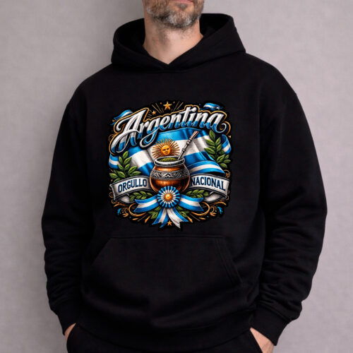Buzo Hoodie Unisex Negro – Orgullo Nacional