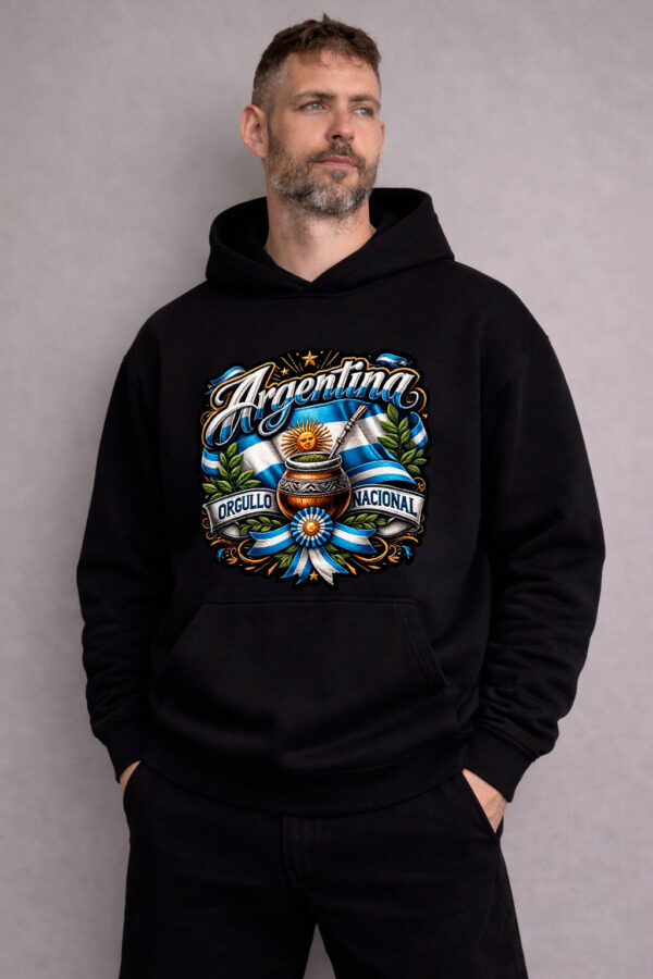 Buzo Hoodie Unisex Negro – Orgullo Nacional