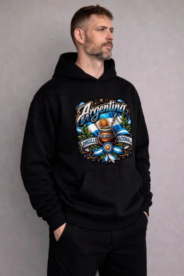 Buzo Hoodie Unisex Negro – Orgullo Nacional